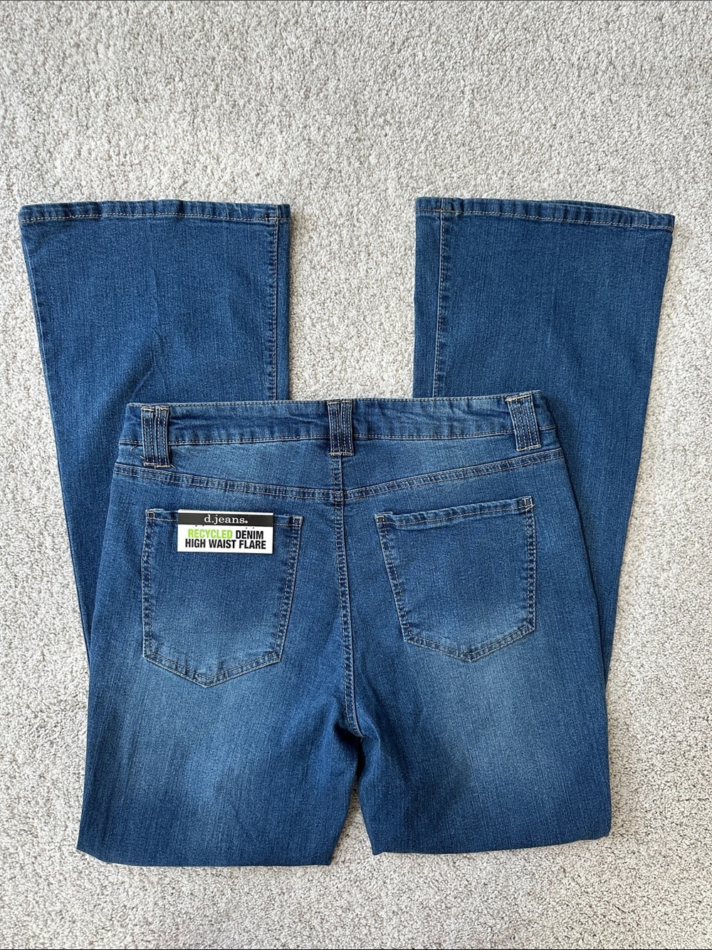 d. Jeans Recycled Denim High Waist Flare Jeans NWT - Picture 3 of 11